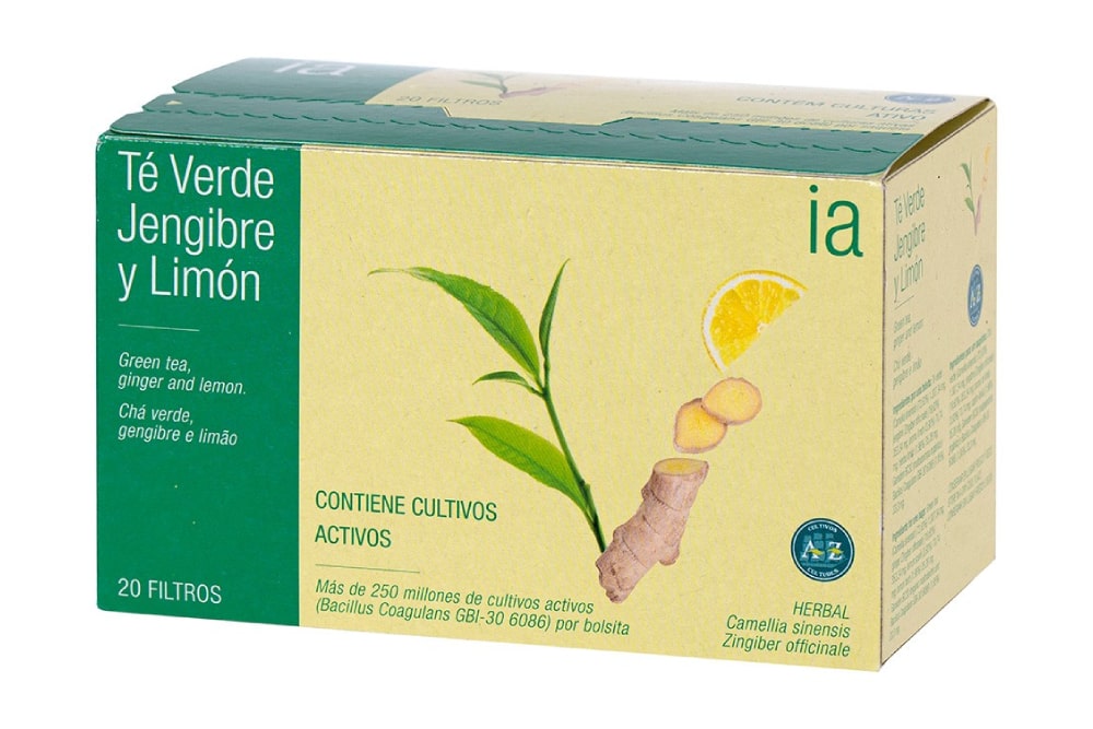 té verde, jengibre y limón