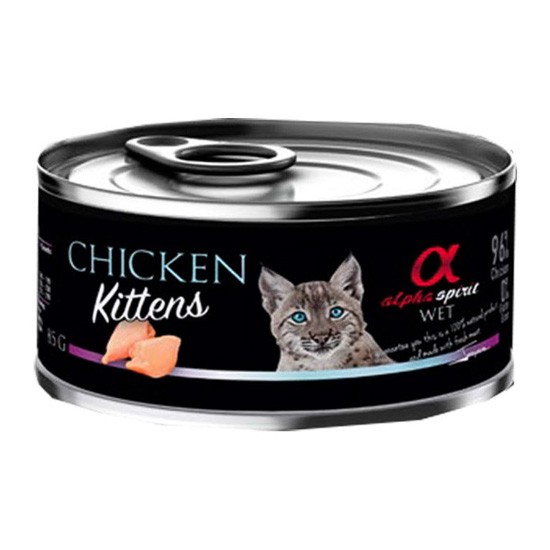 Alpha Lata spirit gato kitten pollo 18x85gr