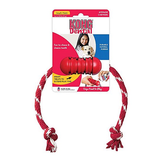 Dental kong with a rope-small