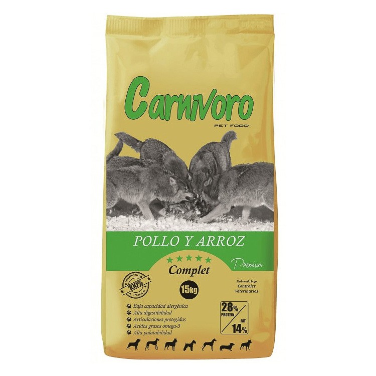 Carnívoro Carnívoro comprimidoslet pollo arroz 15kg